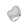 Nieuwe straat trendy verticale T-vormige liefdesring gepersonaliseerd hiphop zilveren set diamant hart ring merk sieraden ontwerp