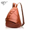 Womens 2024 Backpack Head Layer Cowhide Litchi Pattern Fashion Academy Style Bag