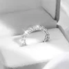 Ring Solitaire Smyoue 2-5 mm Anillo de moissanite completo para mujeres Bodas de eternidad de boda brillante 100% S925 Joya de plata esterlina Anillo clásico Gra D240419