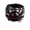 Fashionable and Aggressive Set with Red Ring for Mens Personality Chinese Dragon Claw Trend Alloy