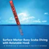 Surface Marker Buoy Scuba Diving Sausage Signal Tube SMB Visibility Safety Floating Accessory for Divers Fluorescent Red 240410