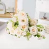 Dekorativa blommor Fake Silk Flower Elegant Artificial Rose Branch med STEM för Home Wedding Party Decor Faux inomhus Fotunning
