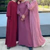 Vêtements ethniques sous Abaya Inner Long Slip Robe Color Couleur solide Cuffs Islamic Clothing Muslim Woman Casual Dubai Turk Modest Hijabi Robe D240419