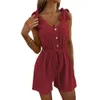 New 2024 Summer Women's Solid Color Jumpsuit Capris