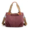 Shoulder Bags Luxury Polyester Women Canvas Bag Multifunctional Large-capacity Lady Messenger Casual Solid Color Soft Handle Handbag