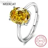 Solitaire anneau ovale jaune authentique Citrine naturelle 925 Anneaux d'argent sterling pour femmes Fashion Gemstone Solitaire Engagement Band D240419