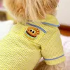 Dog Apparel Kawaii Plaid Pajamas Clothes Puppy Yellow Blue Small Dogs Clothing Cat Comfortable Fashion Outfits Spring Summer Pet Items