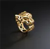 Trendy Hollow Leopard Animal Finger Ring Green Eyes Panther Heads Rings for Men Women Party Jewelry1579286