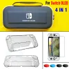 Fall 4in1 för Nintend Switch OLED CASE COVER STORAGE PAG Crystal Shell Screen Glass Film för Nintendo Switch OLED Accessories