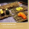 ディナーウェアセット6PCSビンテージ竹製の寿司プレートシーフード装飾的な絶妙なツール