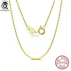 Collares colgantes Joyas Orsa 925 STERLING SIERTA 0.6 mm Collar de cadena de bambú para mujeres Collar de cumpleaños de 14k chapado en oro Joya de cumpleaños SC21 240419