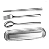 Ensembles de vaisselle pour les baguettes de voyage des travailleurs Set Fork Spoon Remplacement léger 1 304 outil de cuisine en acier inoxydable