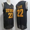 22 Caitlin Clark College Basketbol Forması Dikişli Indiana Ateşi Evde Sarı Siyah Beyaz Donanma S-4XL