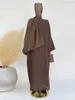 Vêtements ethniques Lune broderie Abaya Tissu mince Manchons Batwing Oversize Kimono Femmes musulmanes Dubaï Vêtements islamiques Hijabi Robe Ramadan Eid D240419