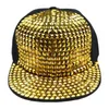 Ball Caps Mens Bboy Hip Hop Flat Baseball Cap Sequin Bling Snapback Hat Black Gold Silver Blue