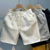 Pantalones cortos para hombres pantalones cortos de verano hombres casuales jogging pantalones cortos patrón de oleada de color sólido