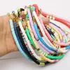 Chains 10 Strand Clay Mask Colorful Necklace Women Handmade Face Long Beaded Gift 9809