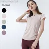 Desginier als yoga aloe top chemise vêtu femme courte à moitié zipper draw-cordon à manches courtes t-shirts d'été t-shirts top