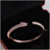 Bangle Luxury Bracelet Tiger Head Womens Bracelets Diamond Designer Top Jewelry Lady