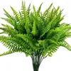 Декоративные цветы 10 штук искусственные фальшивые растения папоротники наружные устойчивые ультрафиолетовые излучение