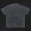Impression T-shirt surdimensionné lavé T-shirts décontractés de rue Wen et femmes 2024SS