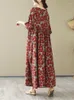 Abiti da festa oversize estate vintage donna sciolta abito floreale in cotone corea pullover casual stampato di grandi dimensioni donne donne lunghe