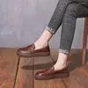 Plate-forme de chaussures décontractées de style rétro marron flats de randonnée pour femmes