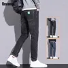 Men's Jeans Unvanqu 2024 Spring Fashion Korean Style Straight Middle Waist Denim Pants Male Casual Retro Versatile Trousers