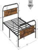 Full Size Metal Bed Frame with Headboard Footboard No Box Spring Needed Platform Bed UnderBed StorageRustic Brown and Black5323176