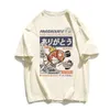 Camiseta para hombres Magikarp impreso Summer de manga corta Summer Kanji Kanji Funny Fish Street Camiseta de gran tamaño ropa 240412