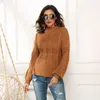 Kvinnors tröjor Stora kvinnors lysrör långärmade vridning Knit Löst halv hals Pullover Kvinnors tröja Fashion T -shirt toppar