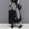 Kjolar målade mode japansk stil kvinna löst fit tidvatten lång grön svart vintage tryckt kjol casual streetwear jjsk076