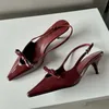 Eilyken Fashion pointu les pompes des orteils sandales élégantes femme slingbacks sangle de boucle minces femelles de mariage femelle chaussures 240407