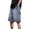 Herren Jeans Herren -Denim -Shorts Sommer Amerikanische Streetwear Lose Cargohose für Mann lässig modische Ropa de Hombre