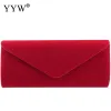 Chemises 2019 Sacs de mariage rouges pour les femmes Couleur de couleur Fashion Couleur solide Embrayage de soirée et sac à main Sac à bandoulière Pocket Bolso Mujer Bolso Mujer