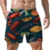 Shorts masculinos de verão de alta qualidade shorts praia shorts de surf shorts soltos casuais shorts de secagem rápida camarão 3D shorts impressos 240419 240419