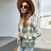 Women's Sweaters Women's new V-neck loose sweater coat in autumn and winter casual Plaid long sleeve knitted cardigan Plus Size T Shirt tops