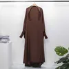 JHEX ETHIN COUNTING muzułmańskie abaya kobiety Jilbab Islamskie ubranie Dubaj Saudyjska czarna szata Turkish Modstyn Uprzewodność modlitewna Suknicja z kapturem Smocking Sleeve D240419