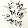 Autocollants muraux 18pcs 3d Black and White Butterfly Sticker Art Decal Decoration Decoration Room Decor PLDI889