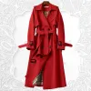 Women's Trench Coats Spring Autumn Belt Coat Women Double Breasted Mid Long High Quality Overcoat Windbreaker Female