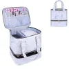 Cases Double Layer NailPolish Carrying Bag Waterproof PU Bag Holds 30 Bottles NailPolish Storage Box Case Portable