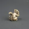 Necklace Earrings Set Brass Squirrel Hugging Chestnut Creative Incense Insert Desktop Ornaments Cultural Play Collection Tea Pet Handicrafts