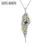 Colliers de pendentif Gems Beauty Fabrication à la main à la main UNE PENDANT AMETHYST NATURELLE 925 STERLING Silver Peridot avec chaîne Creative Fine Bijoux pour les femmes 240419