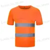 T-shirts masculins 2023 OutDoor Shirt Fluorescent haute visibilité Travail de sécurité Summer Summer Twirt T-shirt Reflective Vest T-shirt Rapide Dry T240419