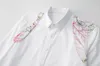 Мужские повседневные рубашки Высококачественные роскошные ювелирные украшения с печеночным ремешками для ремешка с цветом с длинным рукавом рубашка