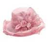 1pc Frauen Organza Mesh Hut Rüschen breit Krempe Sommer Braut Hut Französisches Europa und Amerika Exquisite Party Cap Beach Cap 240419