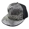 Boll Caps Mens Bboy Hip Hop Flat Baseball Cap Sequin Bling Snapback Hat Black Gold Silver Blue