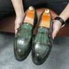 Casual Shoes Fashion Leather Shoe For Men Round Toe Slip-on Thick Soled Office Formal Platform