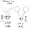 Keychains Sell 2pcs/set Red Heart Pendant Big Sis Little Key Chain Ring Keychain Gift For Sister Friend