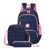 Sacs 3 pièces Set Sacs Sacs pour filles étoiles étoiles en nylon à motifs pour enfants ordinateur portable Teen Girl School Backpack Mochila Escolar